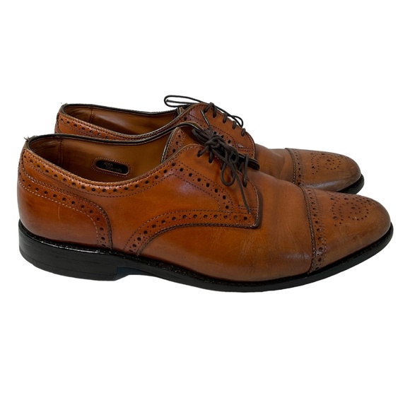 Allen Edmonds Sanford Men\'s Dress Shoes 9 D Brown Leather Cap Toe Medallion main image 16